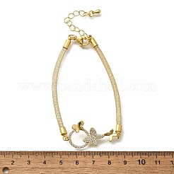 Bracciali in ottone micro pavé con zirconi cubici trasparenti per donna&nbsp;BJEW-A029-01B-G