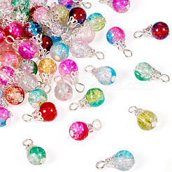 78 Stück 13 Farben transparente Sprühlackierung Crackle-Glasanhänger&nbsp;PALLOY-TAC0088