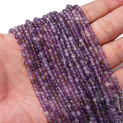 Facettierten natürlichen Amethyst Perlen Stränge&nbsp;G-RM241221-C35-01
