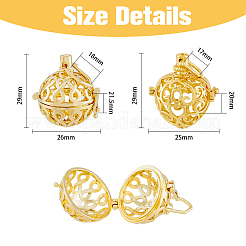 8 pz. 4 stili di pendenti a gabbia in ottone placcato&nbsp;KK-DC0002-45