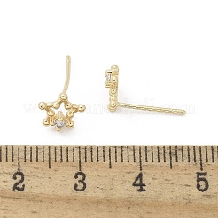 Orecchini a bottone in ottone con zirconi chiari&nbsp;EJEW-Q014-13G