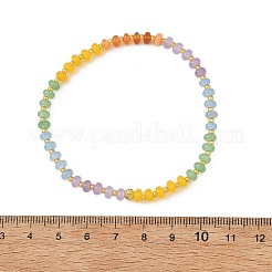 Bracelets extensibles en perles rondelles de jade blanc naturel teintées pour femmes&nbsp;BJEW-JB14235-02