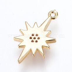 Pendentifs avec zircon cubiques à micro-pavés en laiton&nbsp;ZIRC-G116-07G