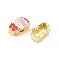 Perles de Noël en laiton émaillé&nbsp;KK-I474-G19