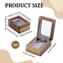 Scatole portaoggetti in legno con finestra a vista e coperchio magnetico&nbsp;CON-WH0107-100B