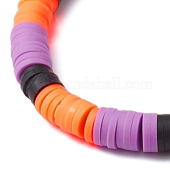Charm-Armbänder aus Emaille mit Kürbis- und Spinnennetz-Motiv&nbsp;BJEW-JB10886