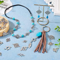 72 pièces 12 styles breloques de connecteur en alliage de style tibétain&nbsp;TIBE-TA0001-29