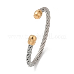 Bracciali a polsino in acciaio inossidabile 304&nbsp;BJEW-M136-01B-PG