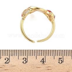 Anelli per polsini da donna in ottone con micro pavé di zirconi cubici&nbsp;RJEW-F196-01G