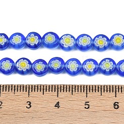 Piatti fili di perline di vetro millefiori tondo mano&nbsp;LK-P010-04