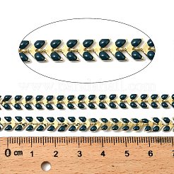 Catene a maglie in ottone smaltato a foglia&nbsp;CHC-F021-02G-08
