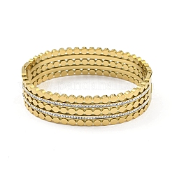 Brazaletes con bisagras huecas de acero inoxidable 304 con cristales pavé y rhinestone para mujer&nbsp;BJEW-D044-03C-G