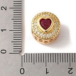 Perline europee in vero ottone placcato oro 18k con micro pavé di zirconi cubici&nbsp;KK-G511-01G-04