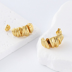 Boucles d'oreilles à clous torsadées irrégulières en acier inoxydable 304 pour femmes&nbsp;LS-FC7299