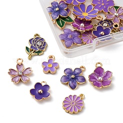 20 pendentif en alliage émaillé en forme de fleur&nbsp;ENAM-FP0002-13