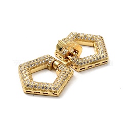 Messing Micro Pave klare Zirkonia Falte über Verschlüsse&nbsp;KK-G414-11G