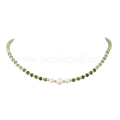 Colliers de perles de culture d'eau douce naturelles et de pierres précieuses aux couleurs dégradées&nbsp;NJEW-JN06316-01