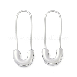Boucles d'oreilles créoles en acier inoxydable 304 avec breloque épingle de sûreté pour femmes&nbsp;EJEW-C096-41P