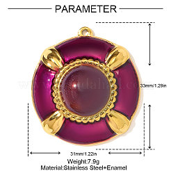 304 Edelstahl-Emaille-Anhänger&nbsp;STAS-OY003-11G