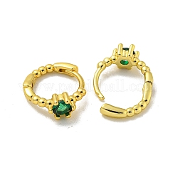 Orecchino a cerchio in zirconi cubici micro pavè di ottone&nbsp;EJEW-C088-19G-02