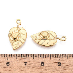 Pendentifs en forme de feuille en acier inoxydable 304&nbsp;STAS-T069-34G
