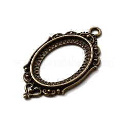 Platin beschichtet Sterlingsilber-Mikro pflastern Zirkonia flachen runden Anhänger cabochon Fassungen&nbsp;TIBEP-M018-40AB-NF