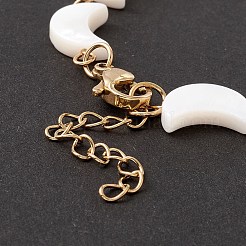 Bracciale con catena a maglie di luna conchiglia naturale&nbsp;BJEW-C015-01G