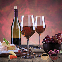 4 anillo de vino tinto de madera y acero inoxidable&nbsp;FIND-FH0007-12