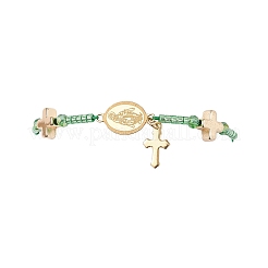 Pulseras de cuentas trenzadas con cordón de nailon ajustable&nbsp;BJEW-MZ00168-01