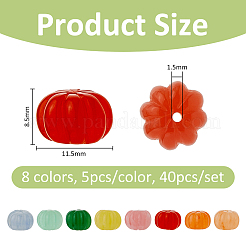 40 Stück 8 Farben Plastikperlen&nbsp;KY-FH0001-43