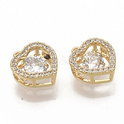 Ciondoli in ottone zirconi chiari micro pavé&nbsp;ZIRC-T011-21G-NF