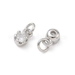 Ciondoli in ottone zirconi chiari micro pavé&nbsp;KK-D289-48A-P