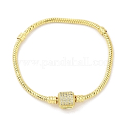 Braccialetti in ottone con micro pavé di zirconi trasparenti&nbsp;BJEW-S158-15G