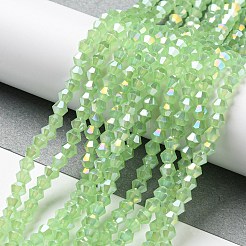 Nachahmung Jade galvanisieren Glasperlen Stränge&nbsp;LS-GLAA-F029-J4mm-A01