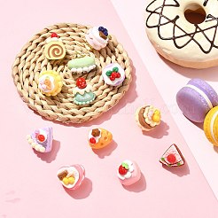 12 Stück 12 Stile süße Anstecknadeln aus Harz mit Obstkuchenmotiv&nbsp;JEWB-CJ0003-11