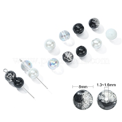 100 Stück sprühlackierte Crackle-Glasperlen&nbsp;GLAA-CJ0002-15