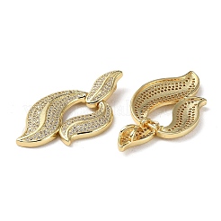 Ciondoli in ottone con placcatura a cremagliera con micro pavé di zirconi chiari&nbsp;KK-M268-02G