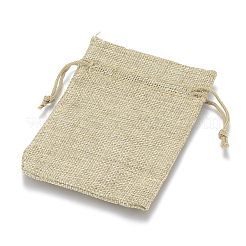Sacs en polyester imitation toile de jute sacs à cordon&nbsp;ABAG-R005-9x12-01