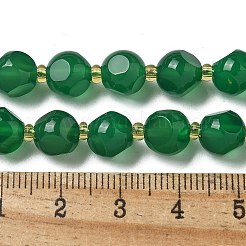 Natürliche grüne Onyx Achat (gefärbt und erhitzt) Perlen Stränge&nbsp;G-K387-A05-02