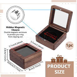 Magnetische Holzboxen mit Acrylglas-Sichtfenster&nbsp;CON-WH0095-239A-01