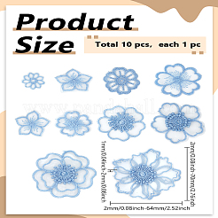 10 stücke 10 stile spitze stickerei nähen faser&nbsp;DIY-LP0003-72