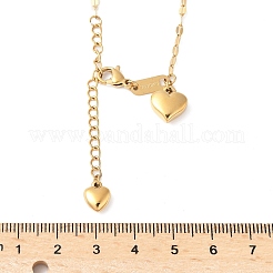 Colliers avec pendentif double cœur en acier inoxydable 304 pour femmes&nbsp;NJEW-U045-01G