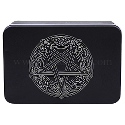Cajas de colección de cartas del tarot de hierro con estampado de nudos y estrellas&nbsp;AJEW-CN0007-91A