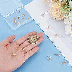 10 Stück Blume Messing Micro Pave Zirkonia Ohrstecker Zubehörse&nbsp;KK-DR0001-20