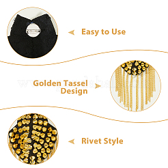 Épaulettes à rivets et pompons en tissu non tissé&nbsp;AJEW-WH0481-521G