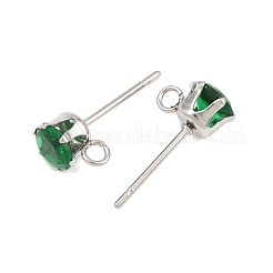 Accesorios para pendientes de acero inoxidable 304 con micropavé de circonita cúbica&nbsp;STAS-H240-56P-05