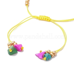 Gefärbte synthetische türkisfarbene Chips & Miyuki runde Rocailles-Perlen geflochtene Perlenarmbänder&nbsp;BJEW-MZ00252-02