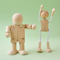 Unvollendete leere Holzroboterspielzeug&nbsp;AJEW-TA0001-03