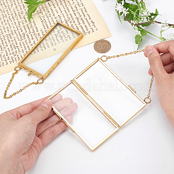 Cadre photo suspendu en verre en laiton&nbsp;HJEW-BC0001-03G