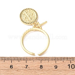 Manschettenringe aus Messing mit Mikropavé-Zirkonia für Damen&nbsp;RJEW-K264-08G